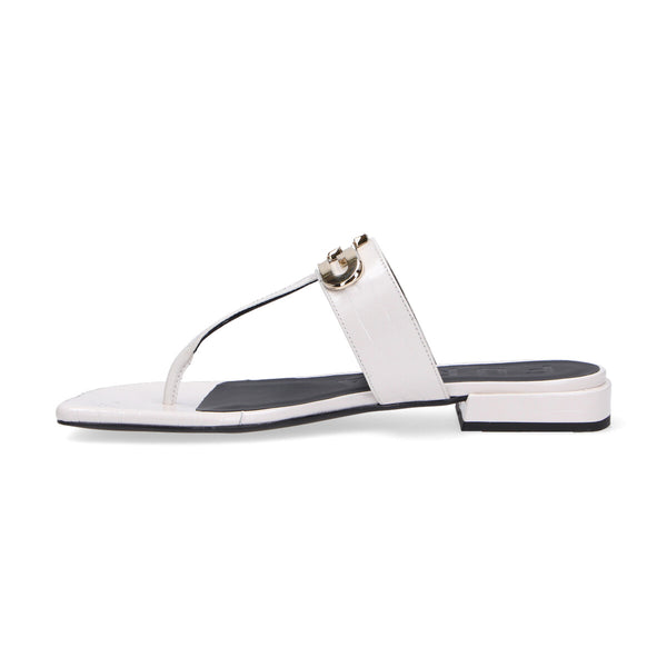 Furla infradito in pelle stampata cocco bianco
