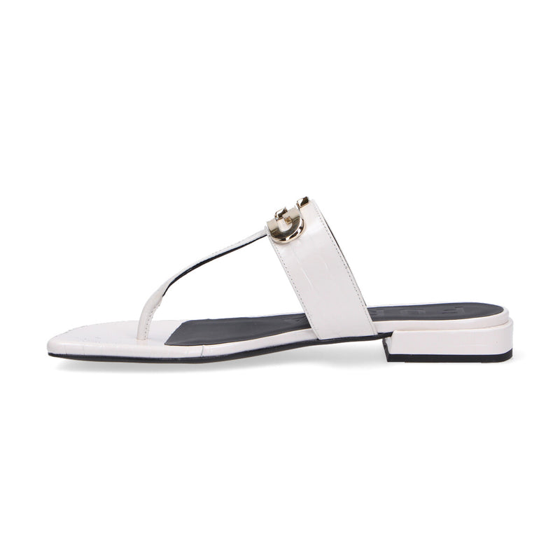 Furla infradito in pelle stampata cocco bianco