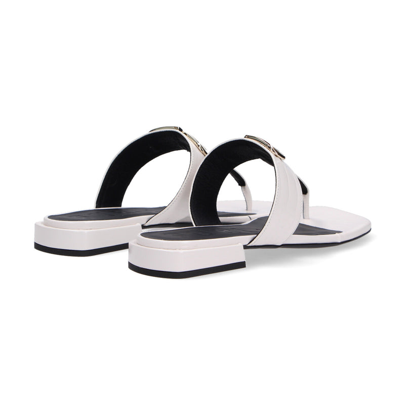 Furla infradito in pelle stampata cocco bianco