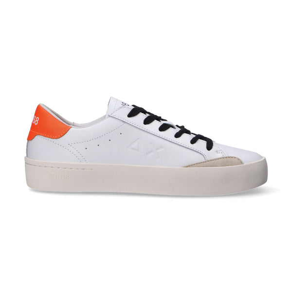 SUN68 sneaker Street Leather bianco arancio fluo