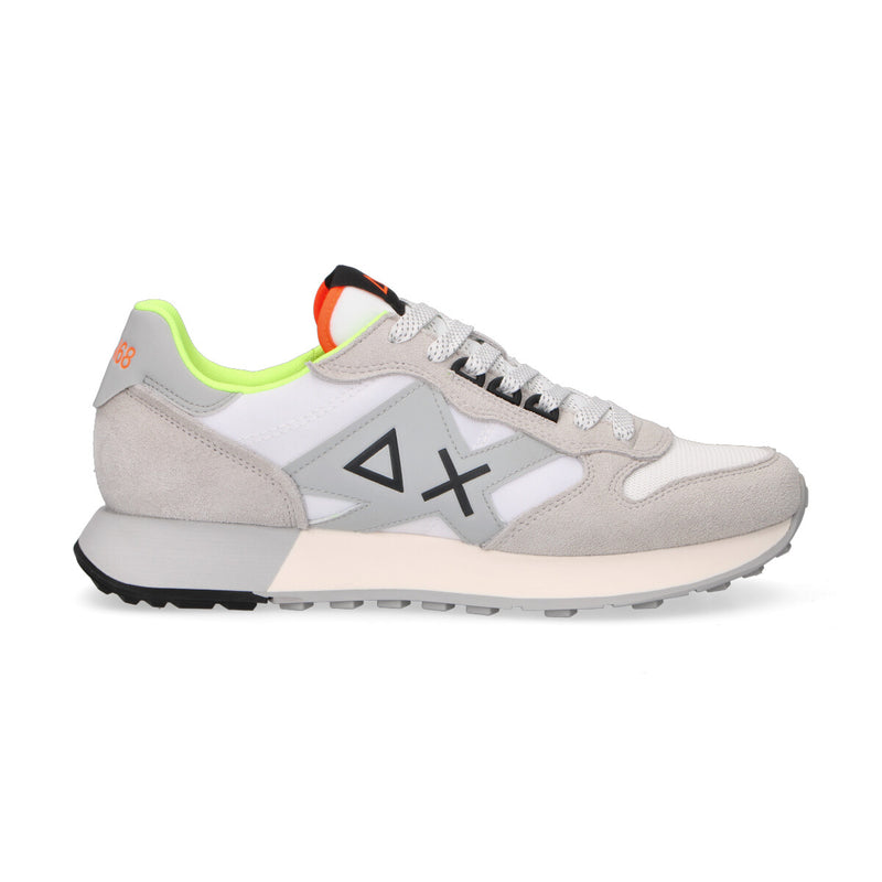 Sun68 sneaker Jaki 2.0 Fluo in nylon bianco grigio
