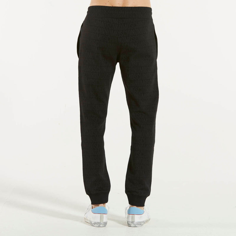 Moschino pantalone jogger logato nero