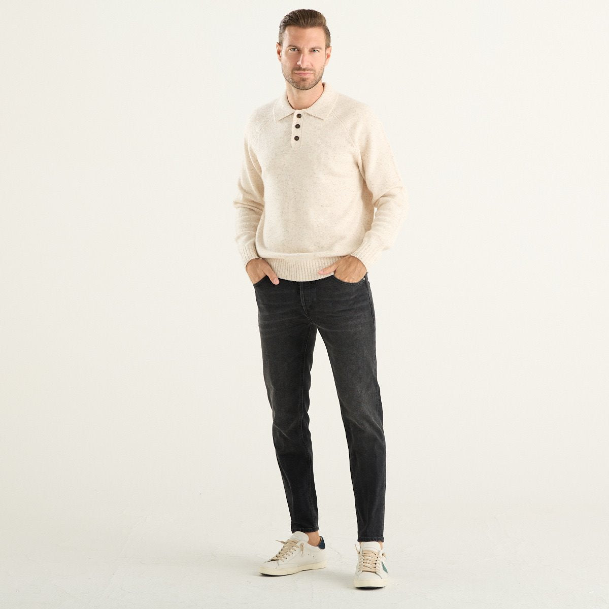 MC2 Saint Barth maglia polo uomo Alfie beige mélange