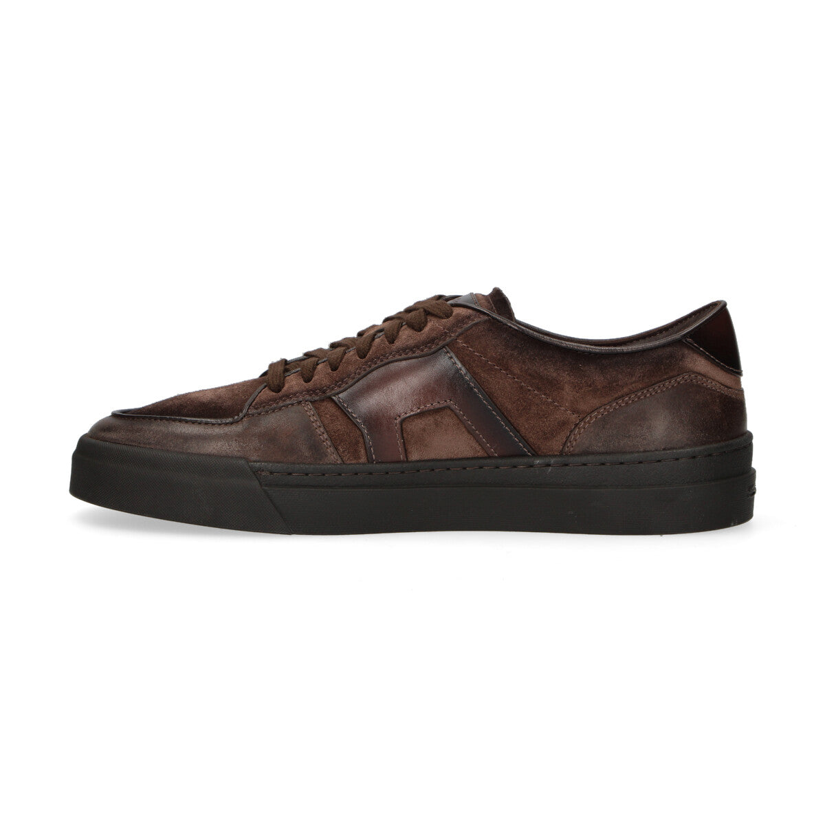 Santoni sneaker in camoscio testa di moro