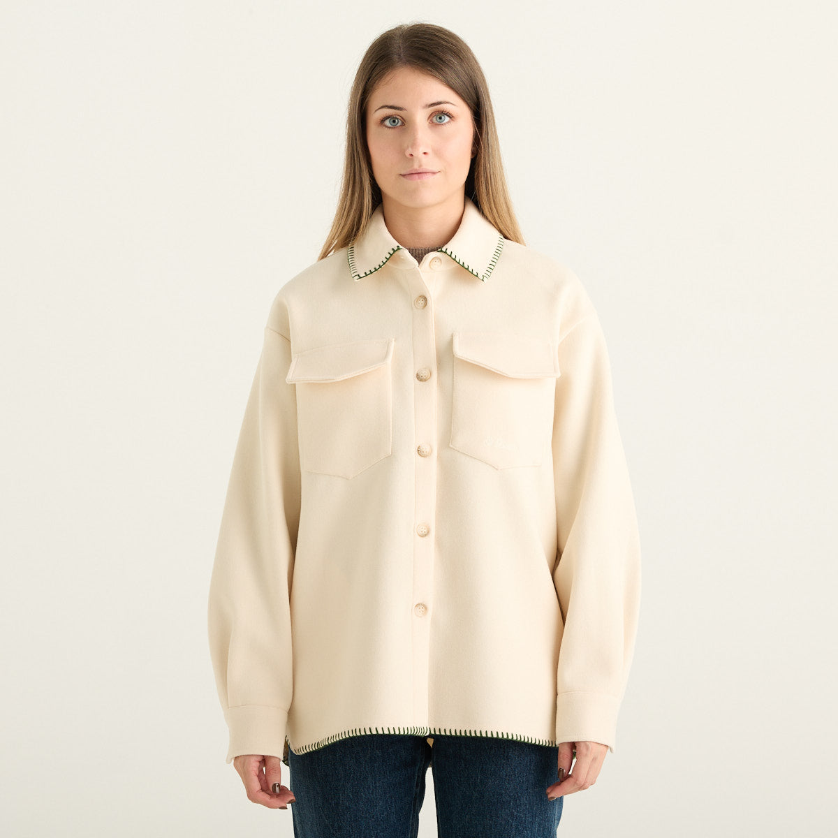 MC2 Saint Barth Giacca Camicia Donna Panna Chalet Habitué