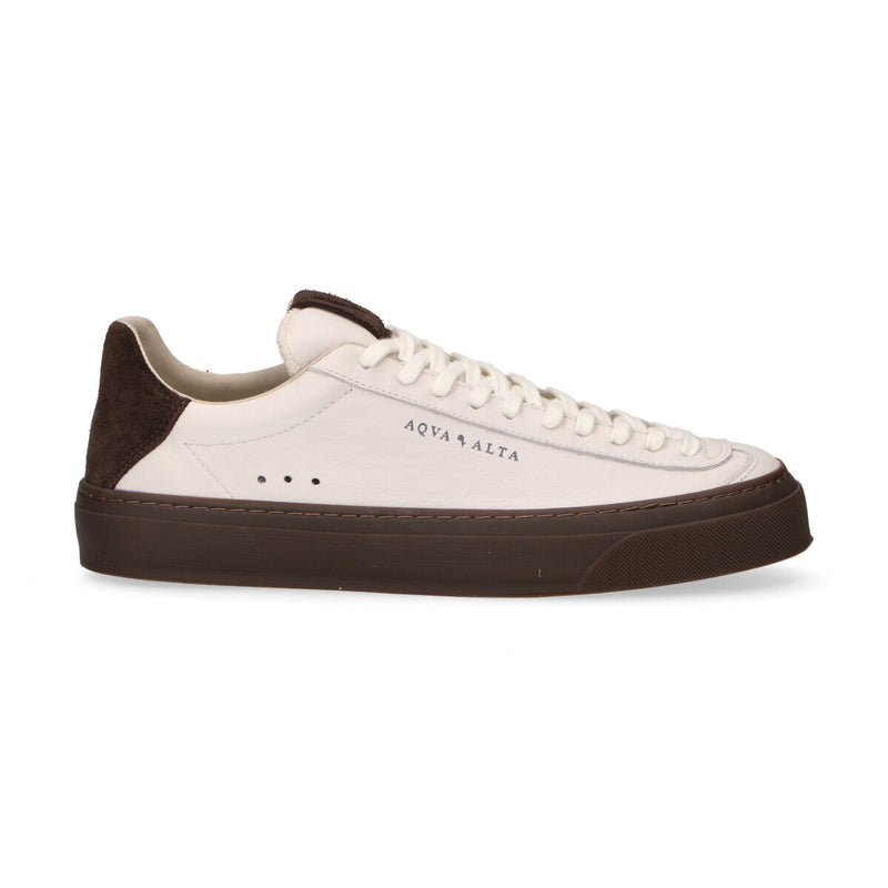 Aqva Alta sneaker Doge in pelle bianca e marrone