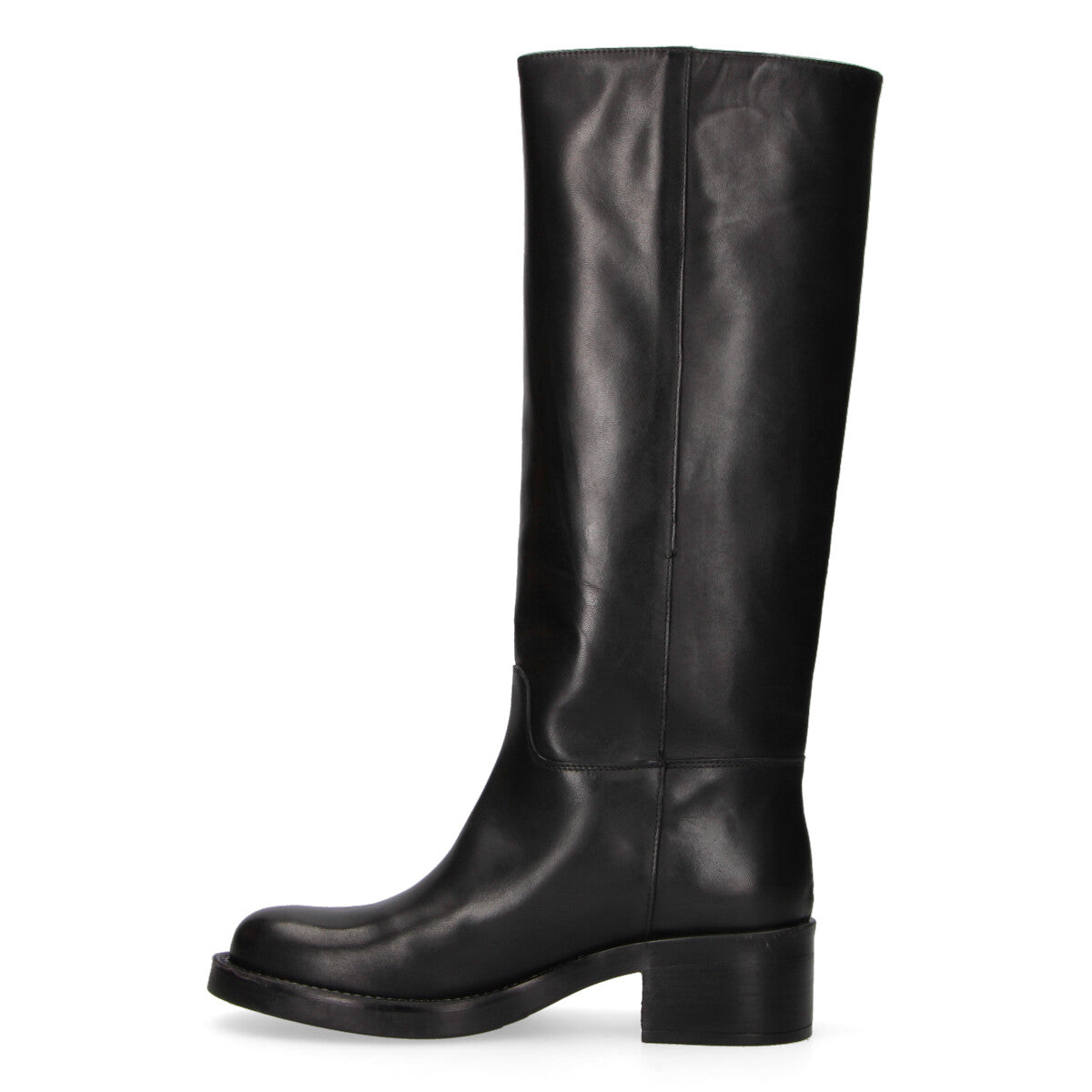 Niche stivale Boston con fibbia in pelle nera
