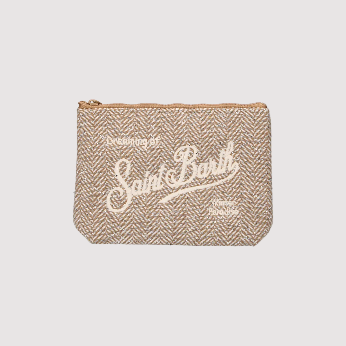 Mc2 Saint Barth pochette Aline Wool strass beige