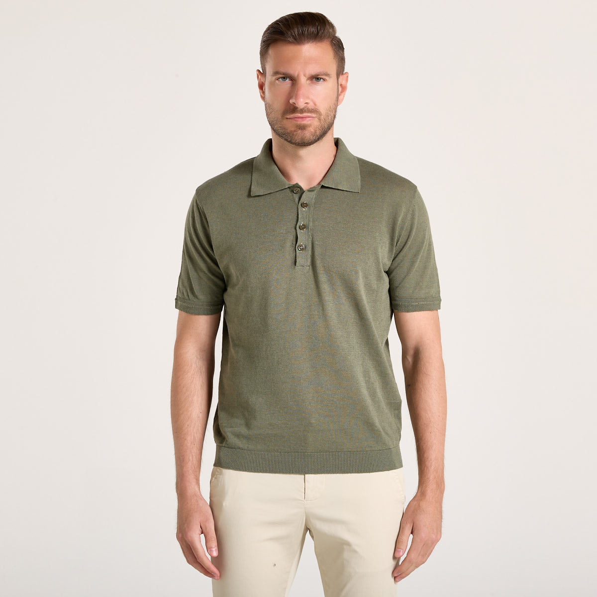 Wool & Co polo in maglia verde