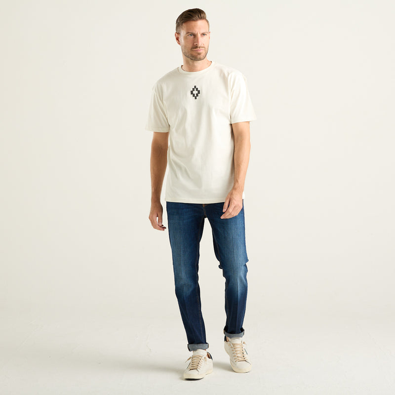 Marcelo Burlon Cross T-Shirt Uomo Bianca con Maxi Logo