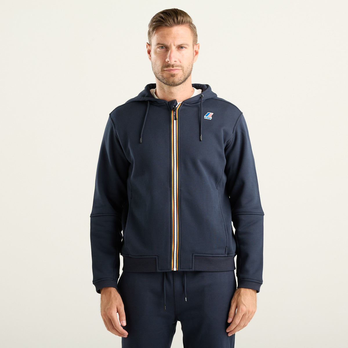K-Way Prosper Brushed Felpa Uomo Full Zip Blu Scuro