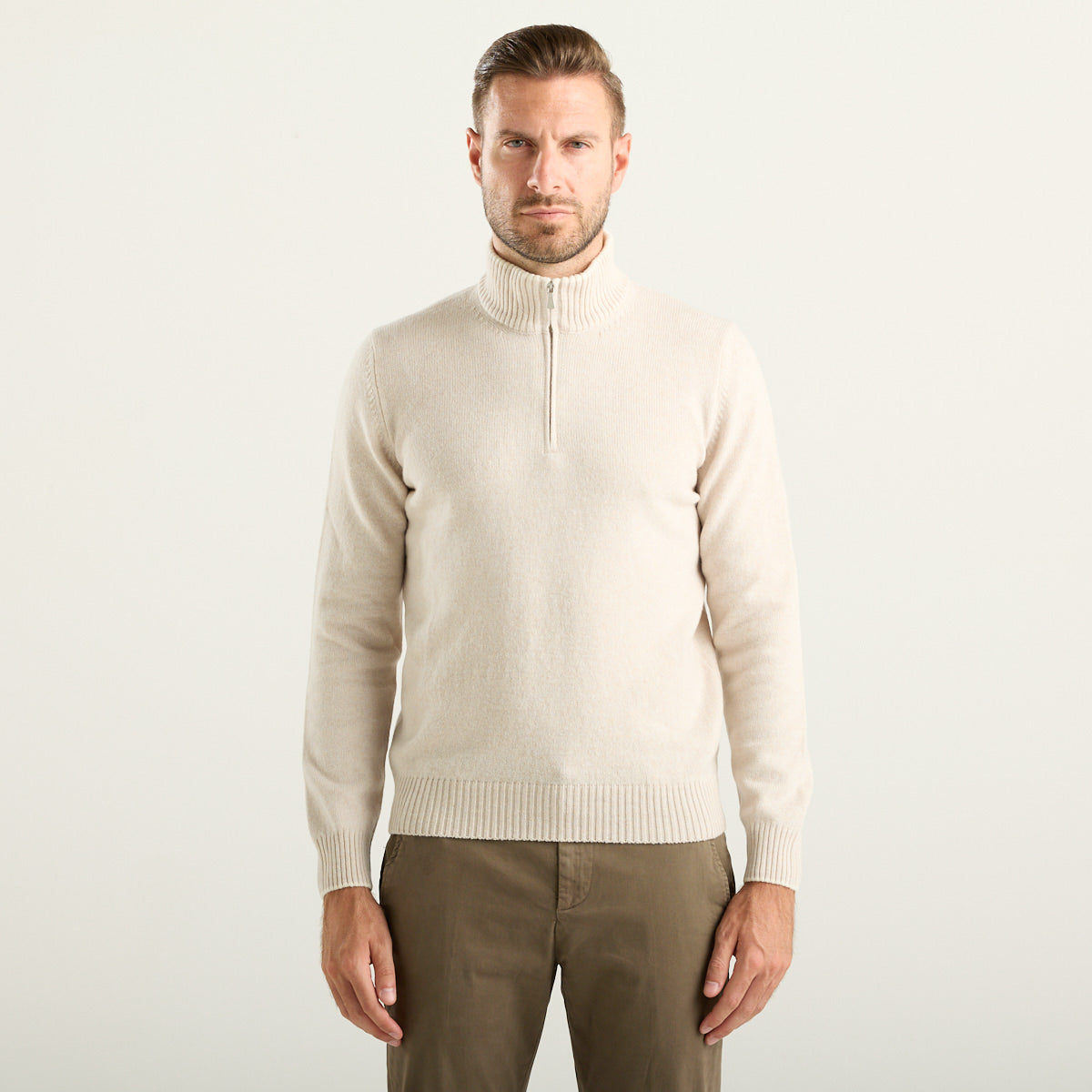 Gran Sasso maglione in misto cashmere beige chiaro