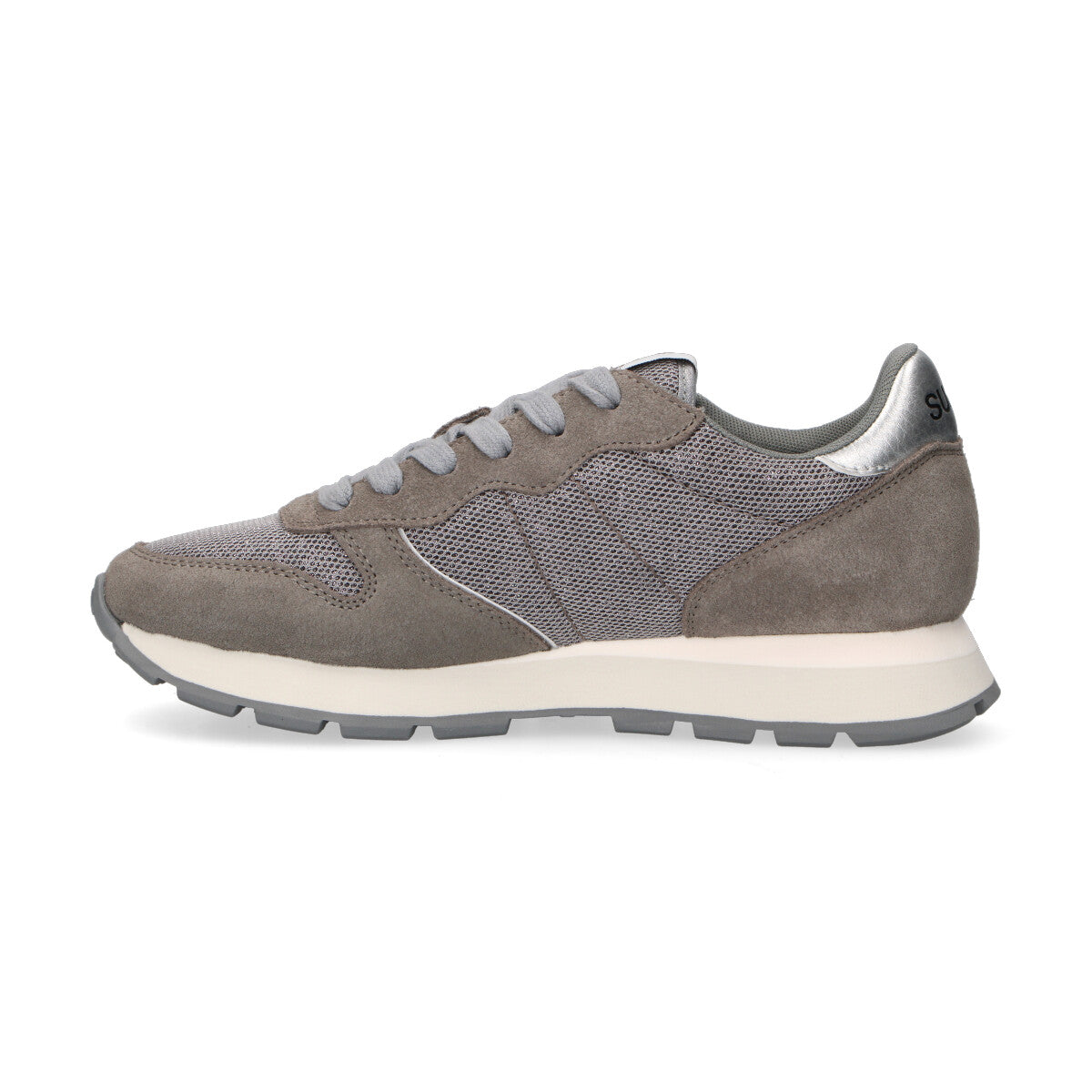 Sun68 sneaker Ally glitter in camoscio grigia