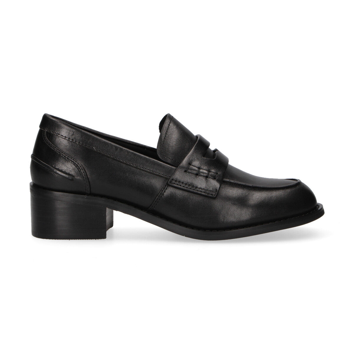 Massimo Santini mocassino Arline con tacco in pelle nera