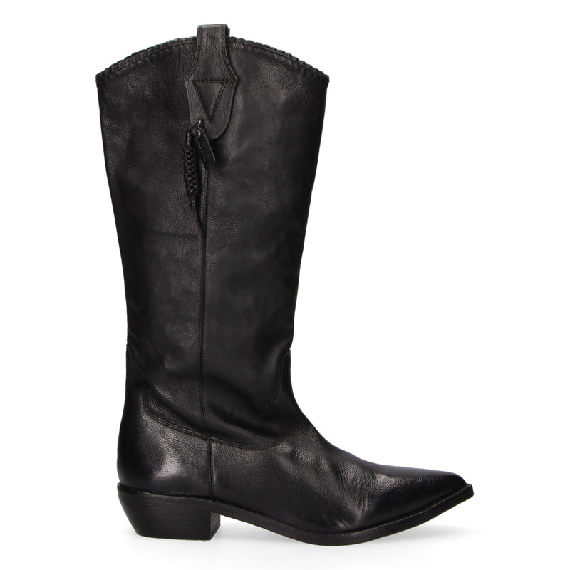 Zolfo stivale texano in pelle nero