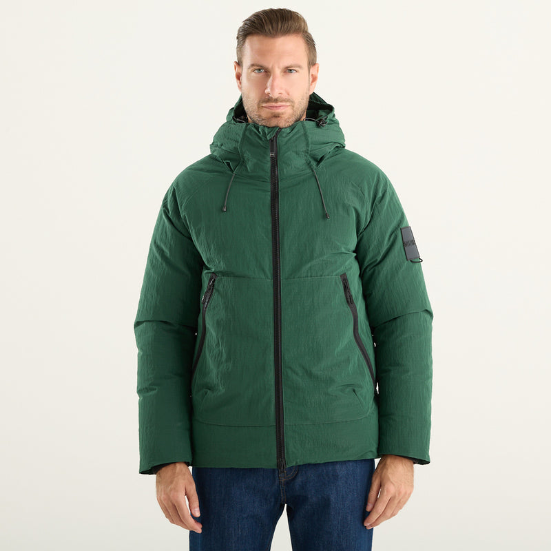 Outhere – Giacca imbottita uomo verde con cappuccio