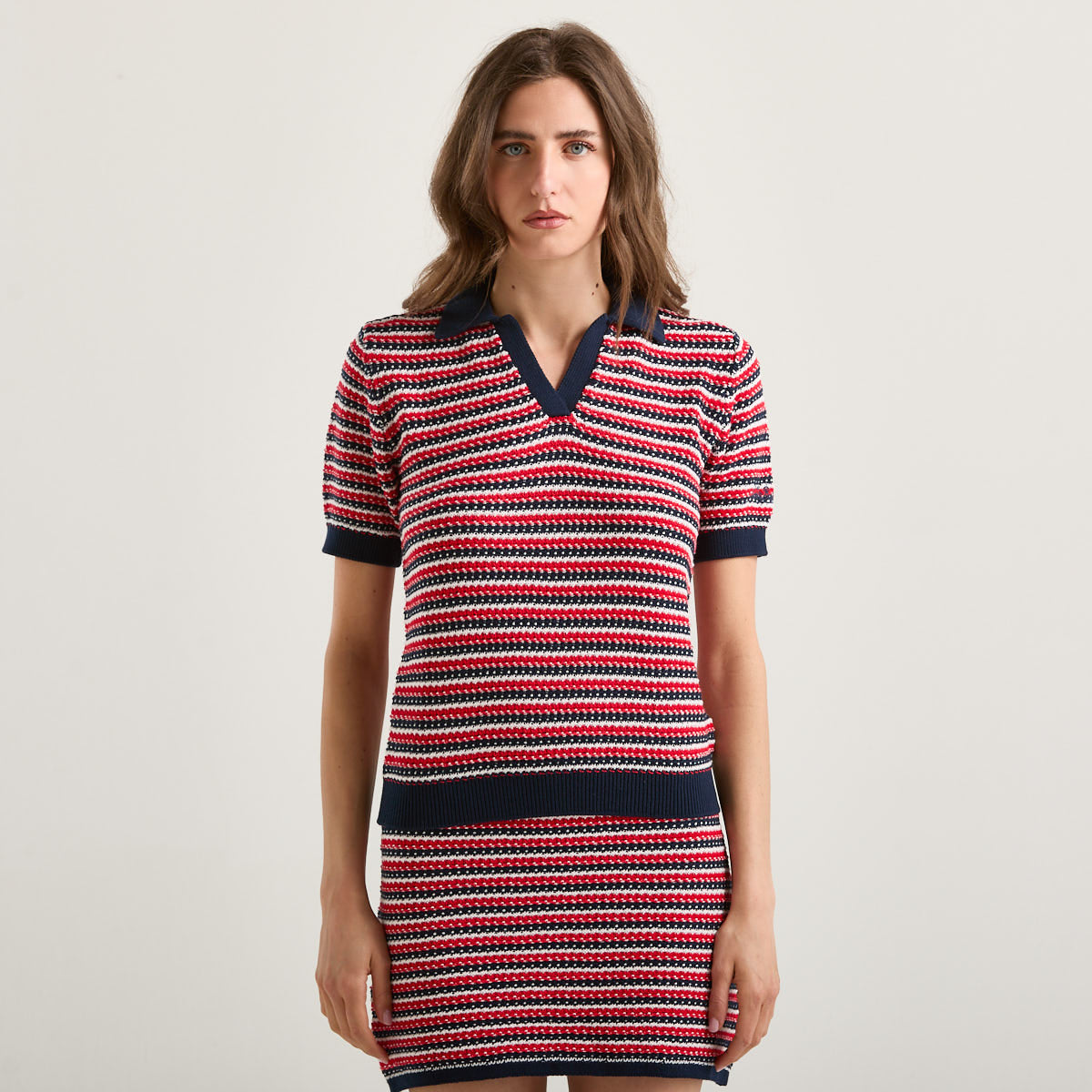 Mc2 Saint Barth polo a righe blu e rossa