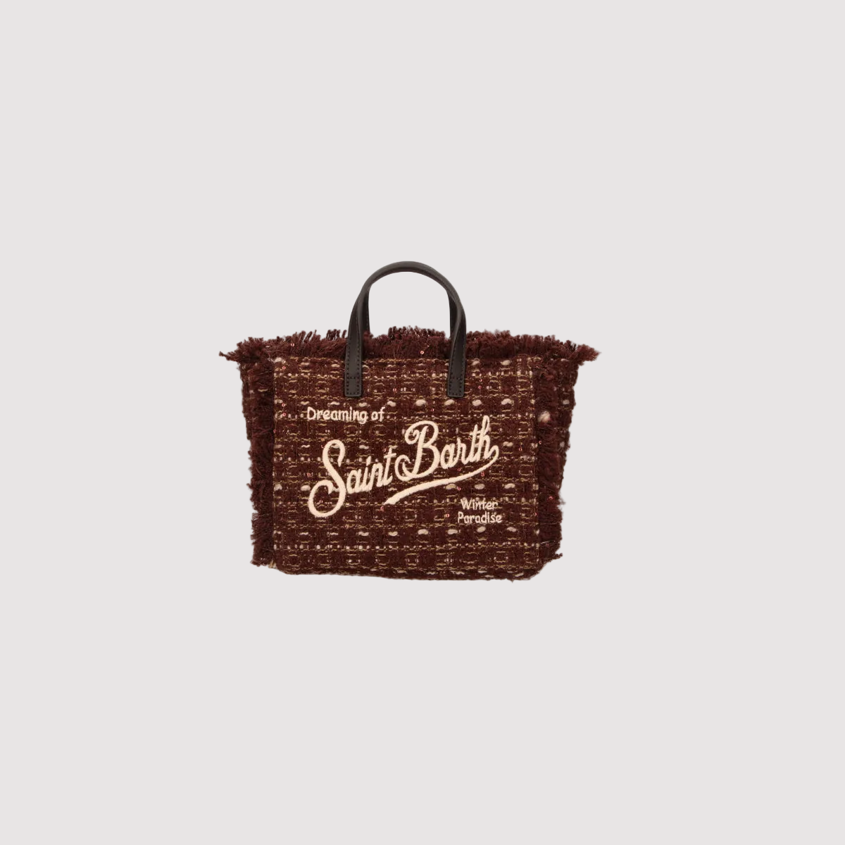 Mc2 Saint Barth borsa Vanity Mini in Tweed marrone