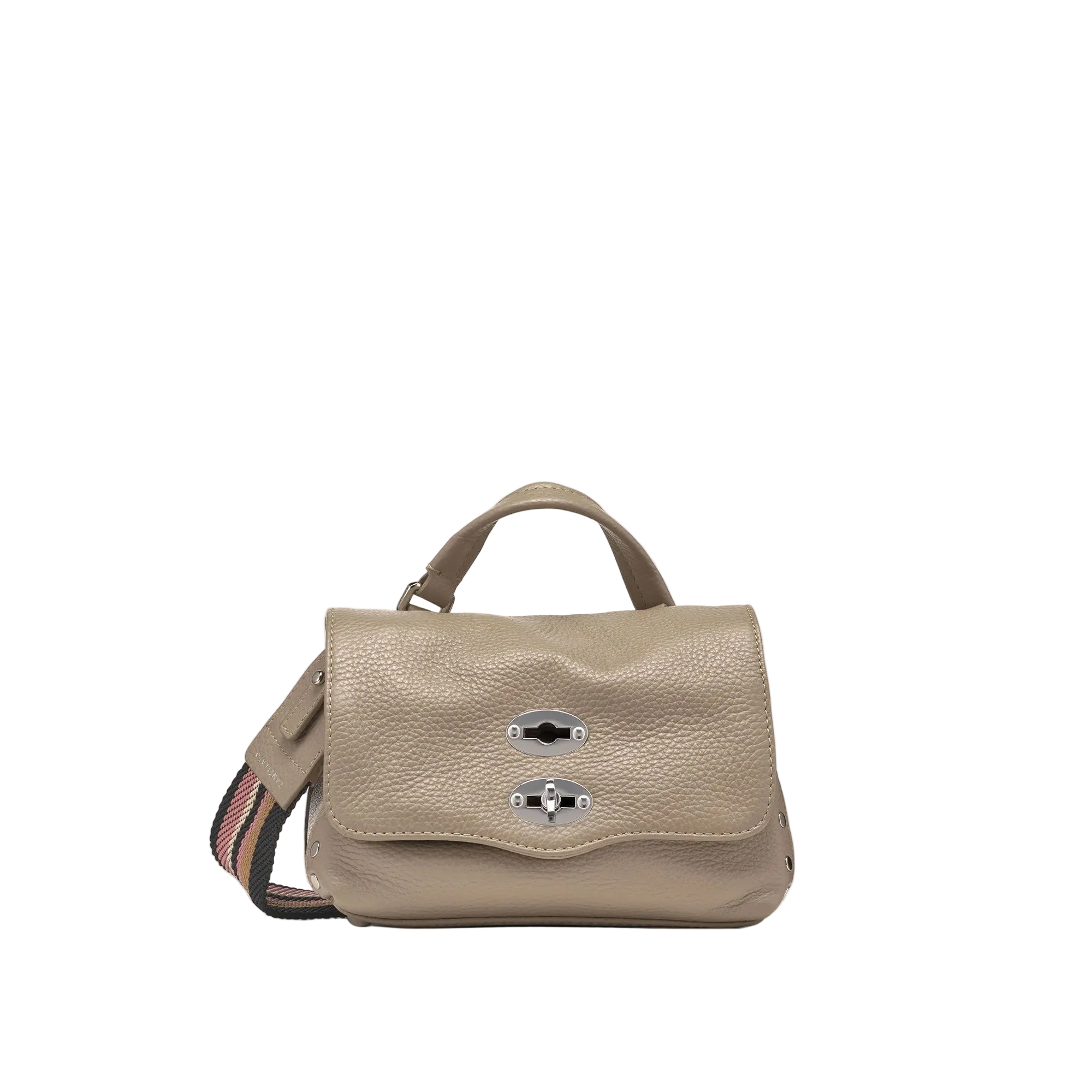 Zanellato borsa Postina Daily Giorno in pelle martellata Grey Creta