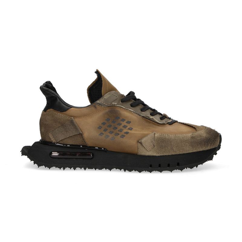 BePositive sneaker Race in pelle verde