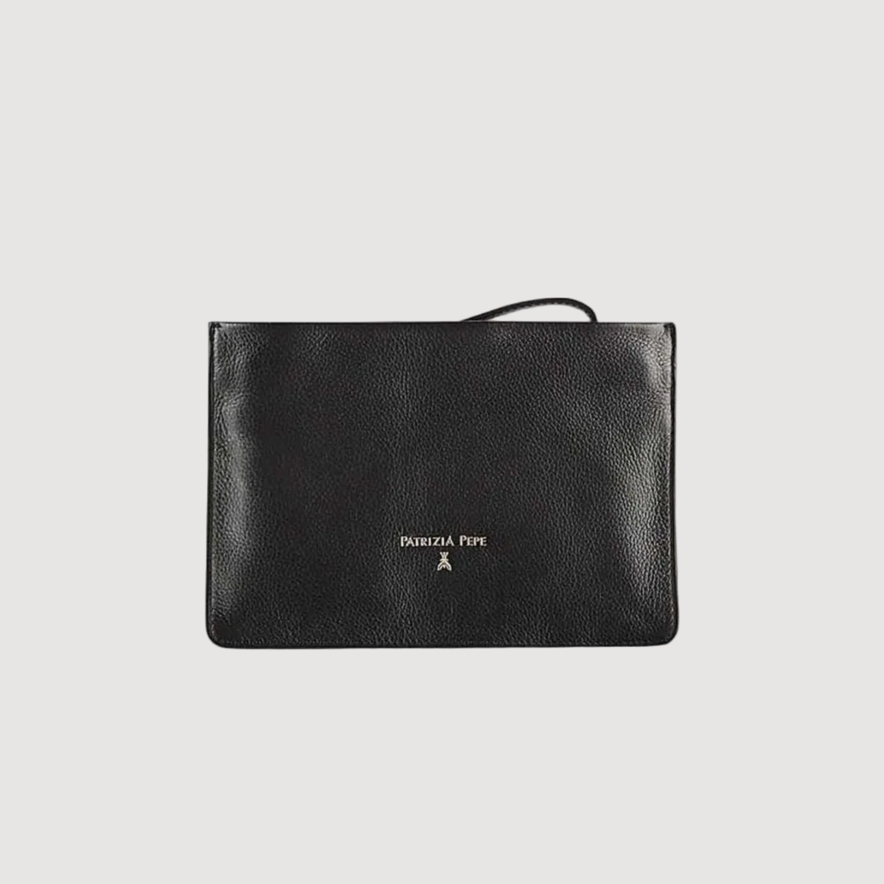 Patrizia Pepe pochette con logo in pelle nera