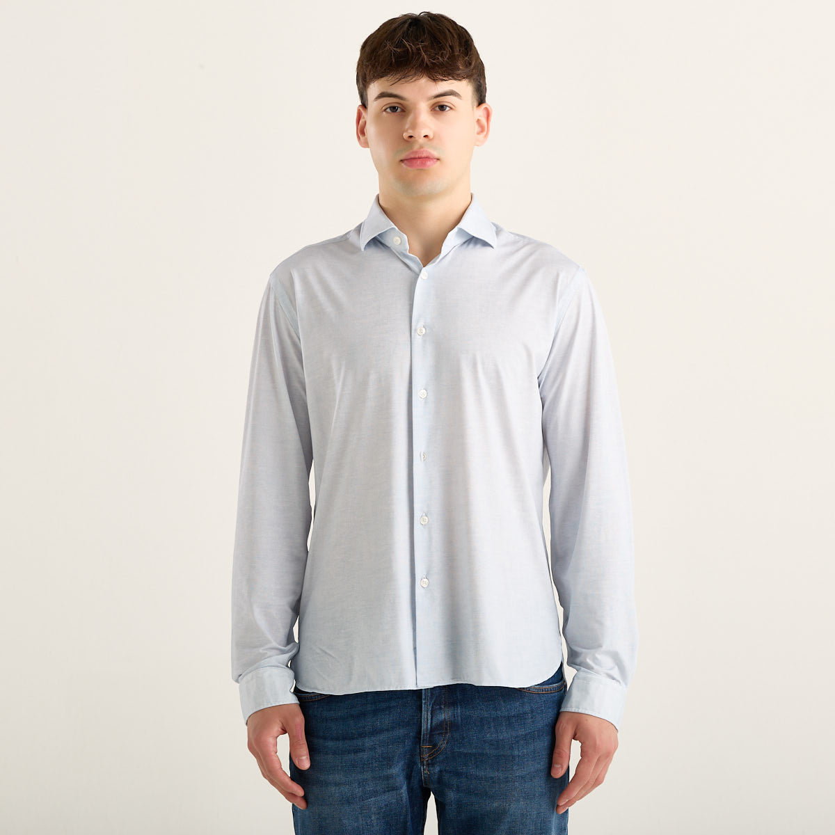 Xacus camicia active in tessuto no stiro azzurra