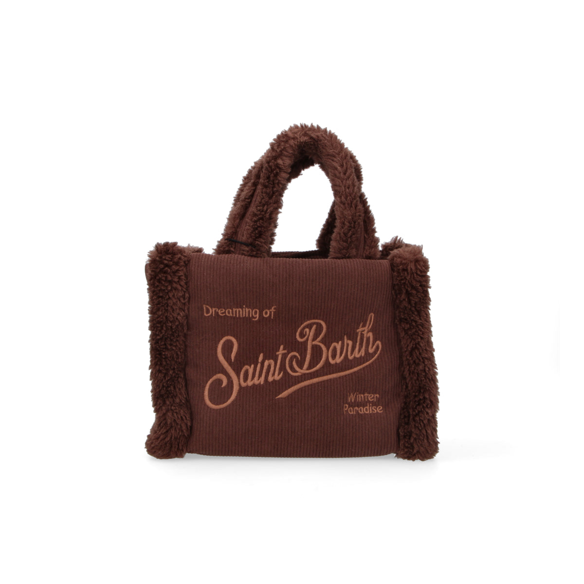 Mc2 Saint Barth borsa Vanity Mini Shearling Corduroy marrone