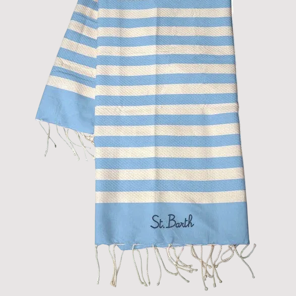 Mc2 Saint Barth telo mare in cotone a righe azzurre