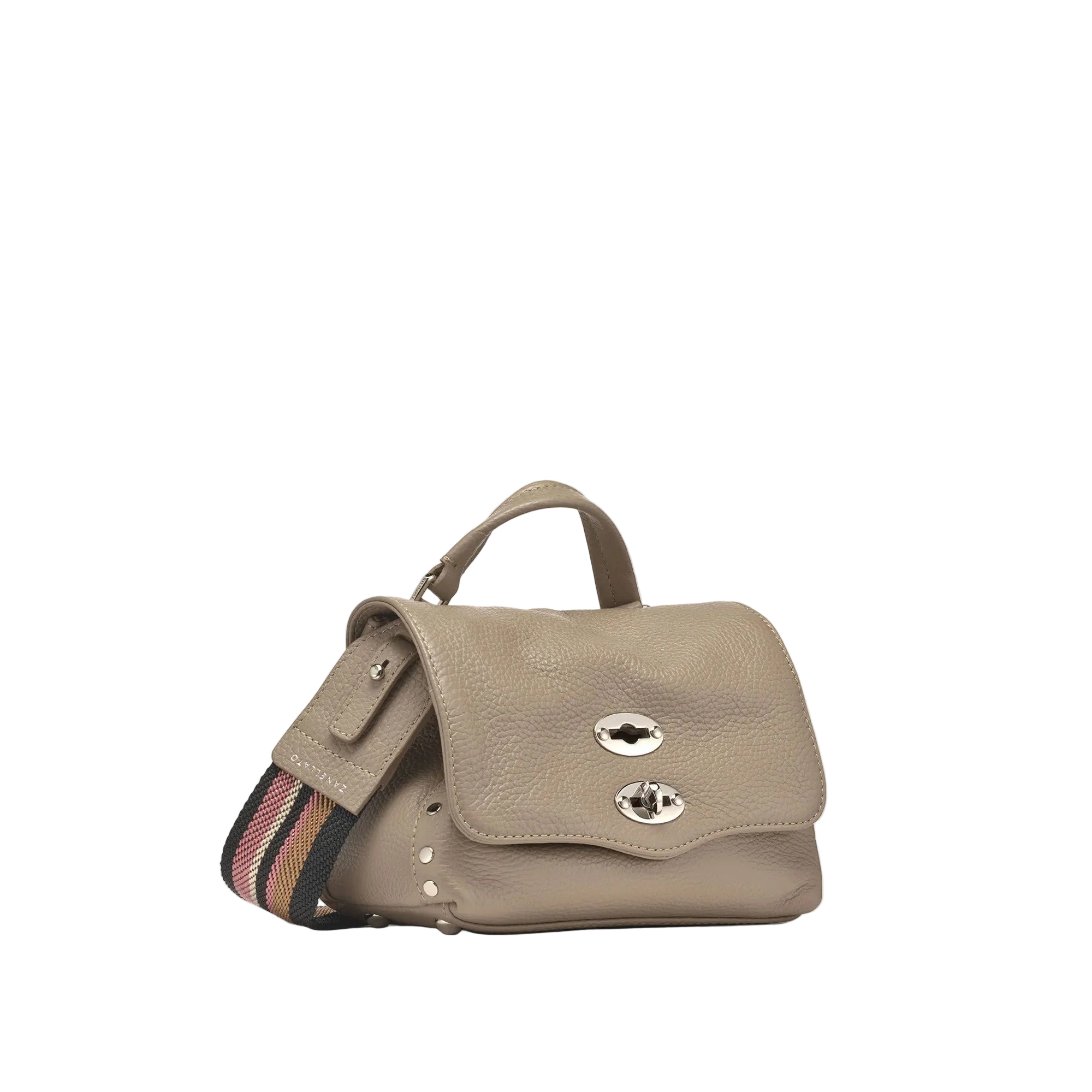 Zanellato borsa Postina Daily Giorno in pelle martellata Grey Creta