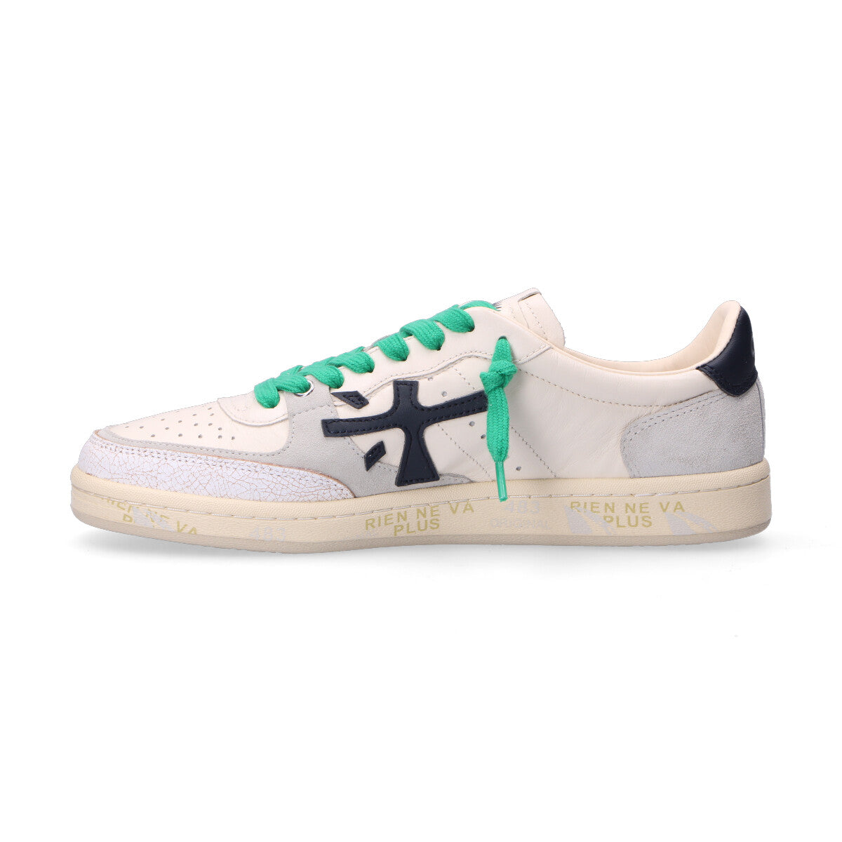 Premiata sneakers bsktclay in pelle e camoscio panna