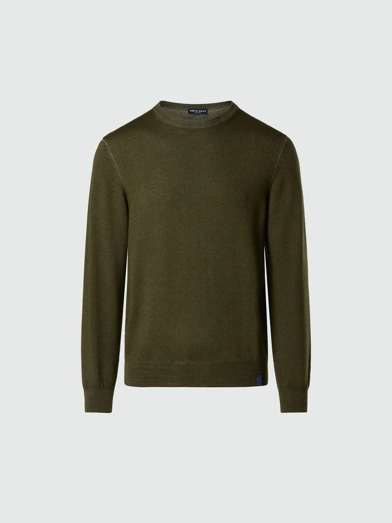 North Sails maglione in lana merino lavata forest night