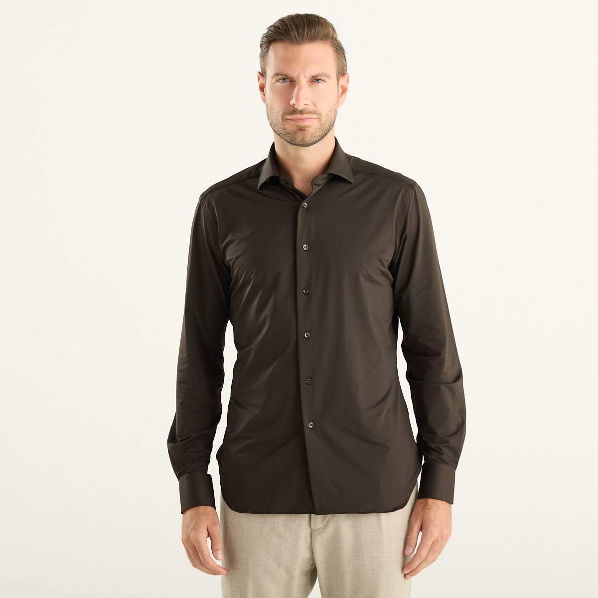 Xacus – Camicia uomo marrone scuro
