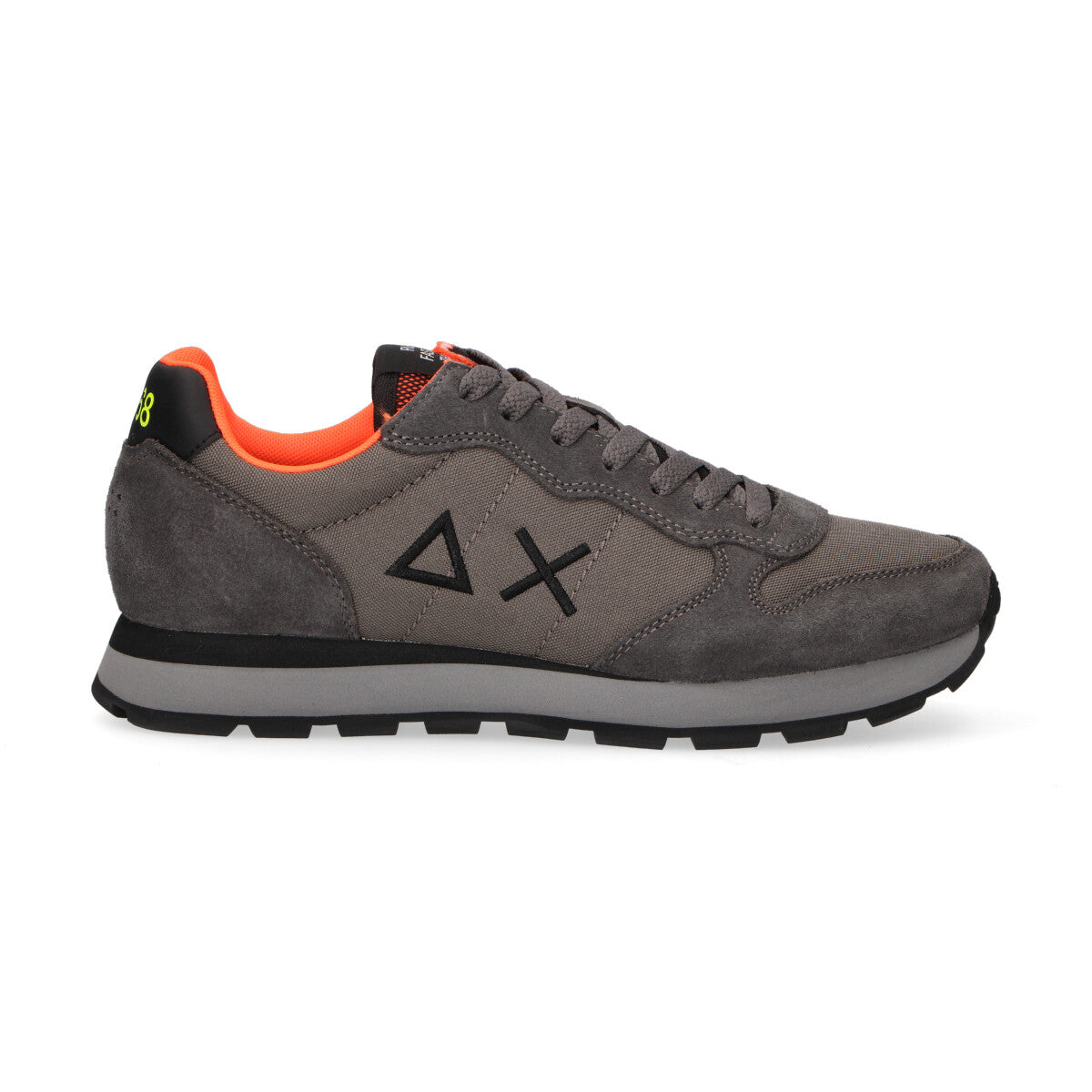 Sun68 sneaker Tom Fluo in camoscio grigio