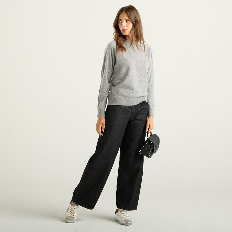 Haveone Jeans Donna Wide Leg Nero