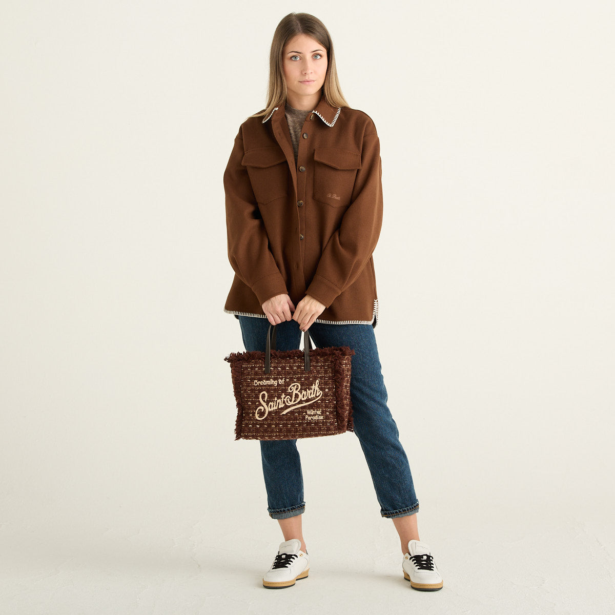 MC2 Saint Barth Giacca Camicia Marrone Après Ski Queen