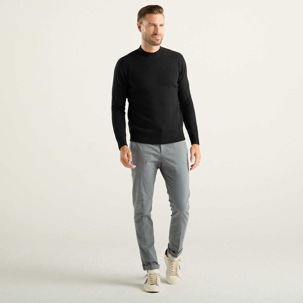Gran Sasso maglione in lana Super Geelong nero