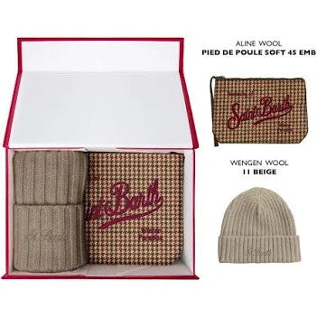 Mc2 Saint Barth Christmas box berretto pochette beige