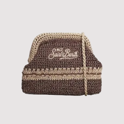 Mc2 Saint Barth Crochet Pouch Lurex bronzo
