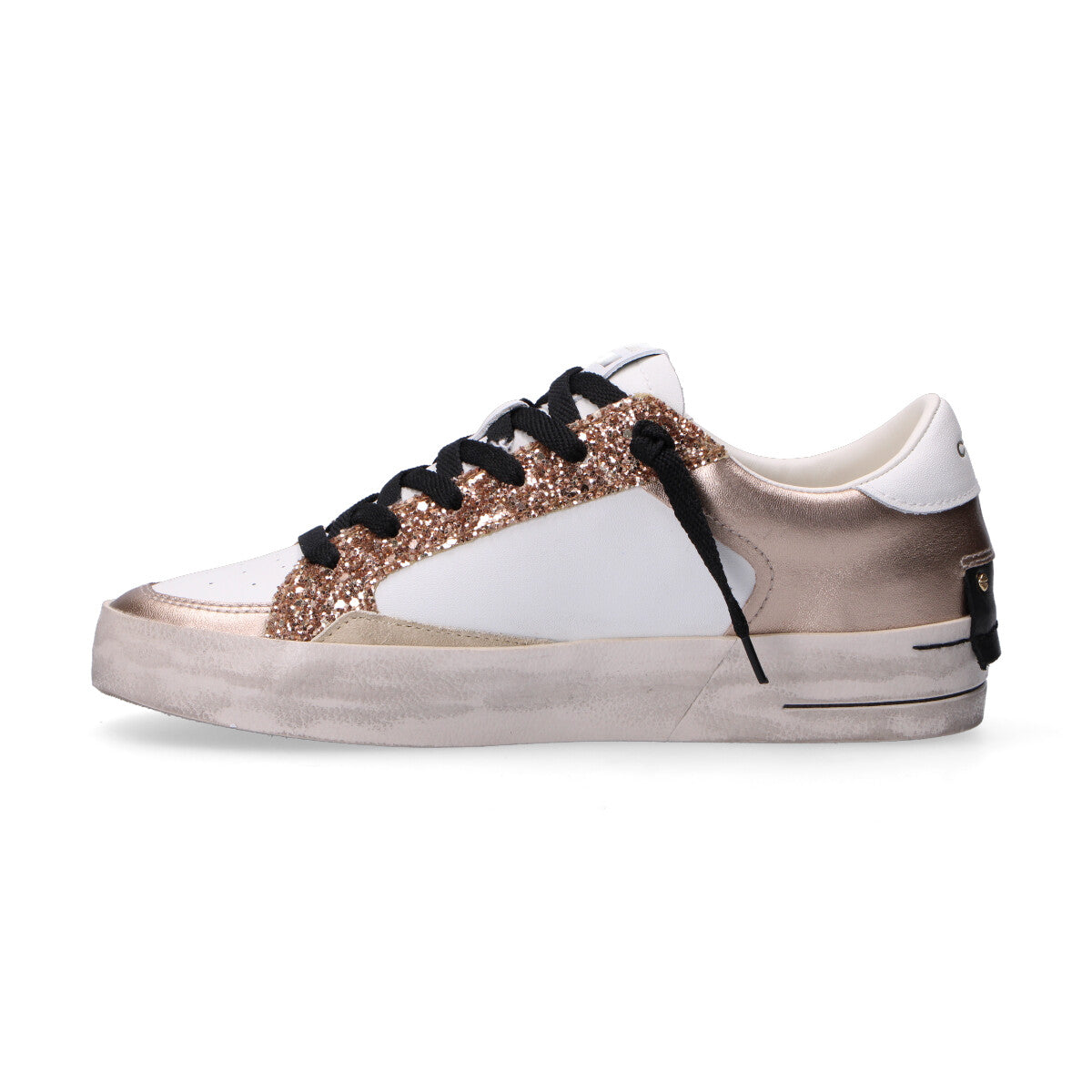 Crime London sneaker Sk8 Deluxe con glitter platino