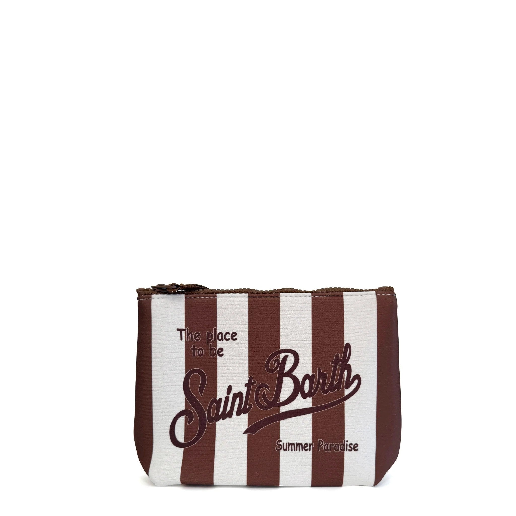 Mc2 Saint Barth pochette aline stripes pop marrone e bianca