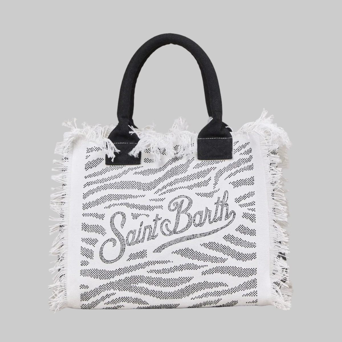 Mc2 Saint Barth borsa Vanity strass zebra bianca