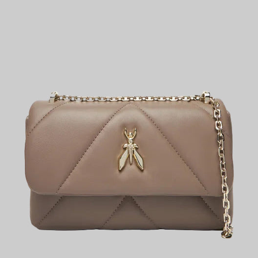 Patrizia Pepe mini bag tracolla fly padded tortora
