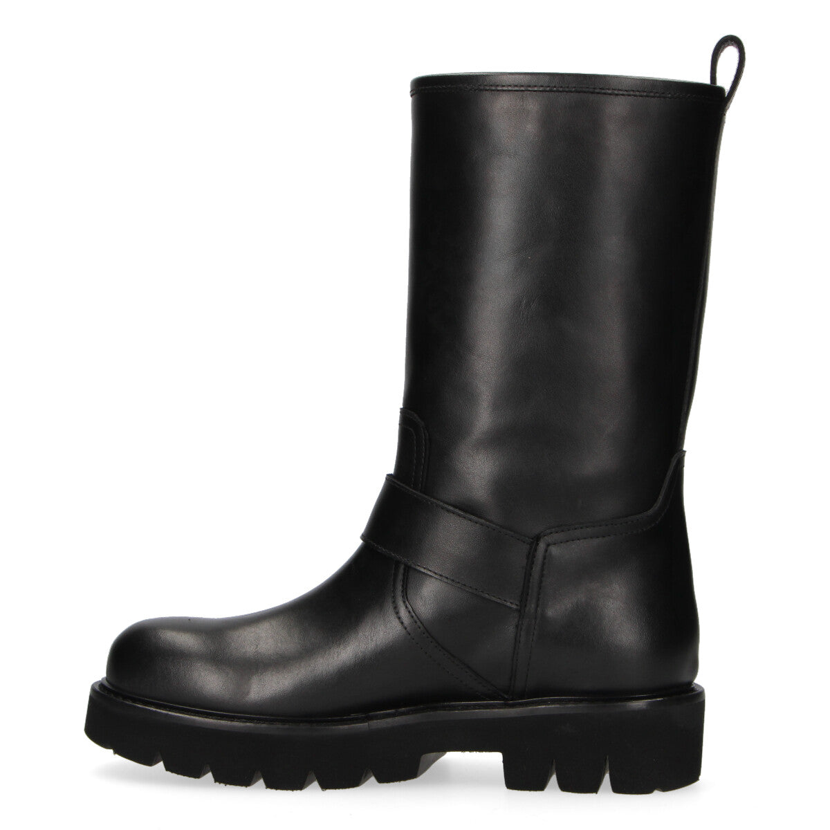 Anna F. boots biker in pelle nera