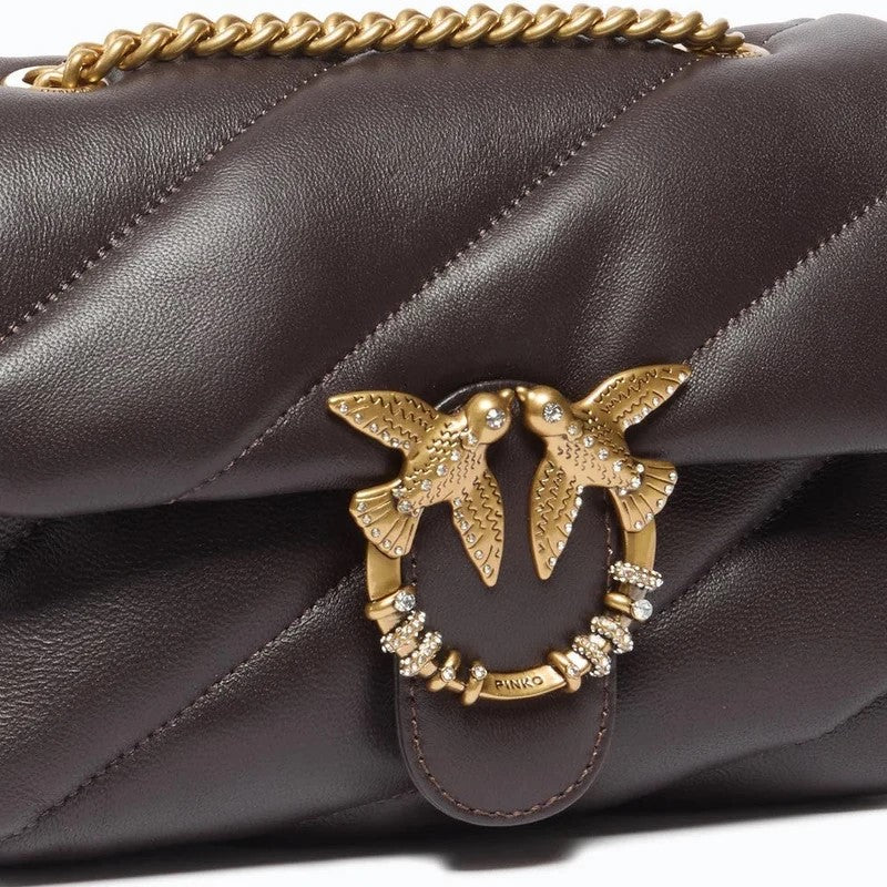 Pinko borsa a tracolla media Love Bag Puff in nappa trapuntata con fibbia gioiello testa di moro