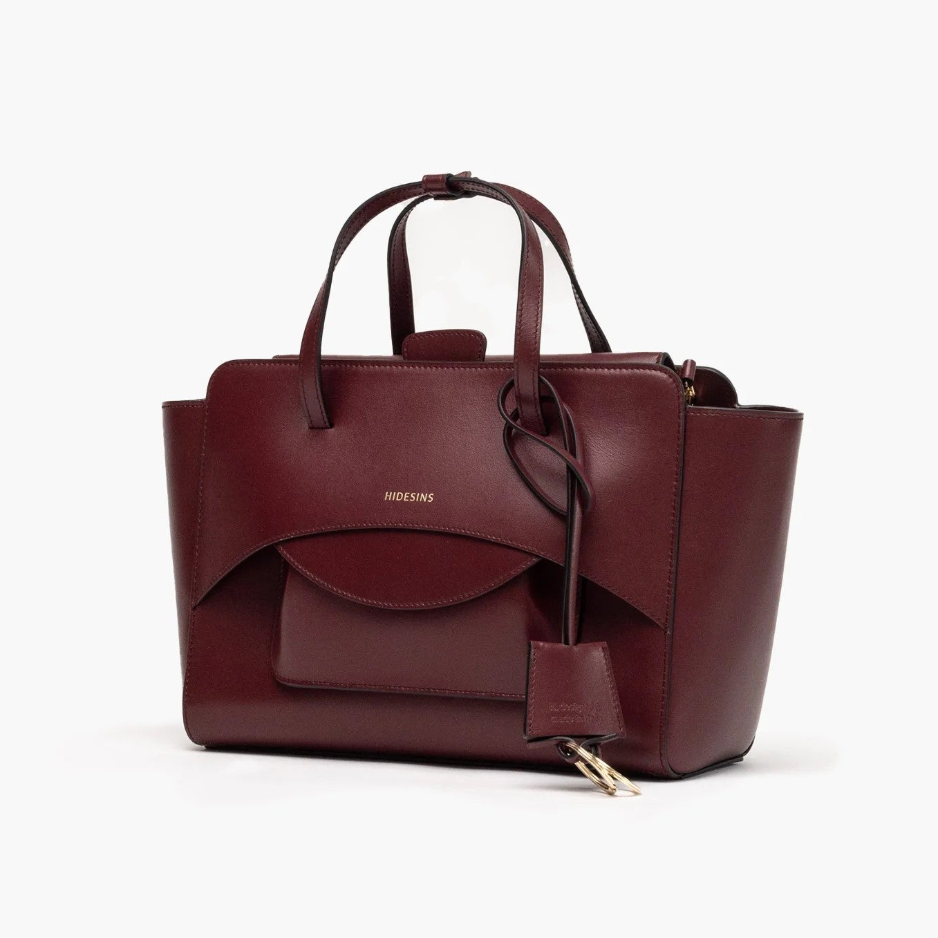 Hidesins borsa a mano Flap M in pelle Wine
