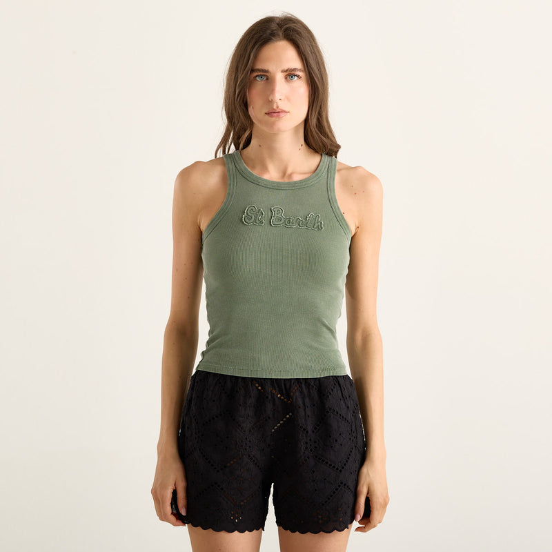 Mc2 Saint Barth canotta ada vintage st barth patch verde
