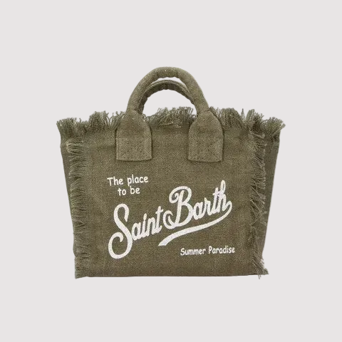 Mc2 Saint Barth borsa Vanity mini in lino verde