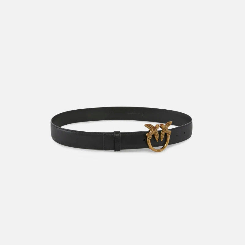 Pinko cintura pelle cintura con fibbia oro 3cm