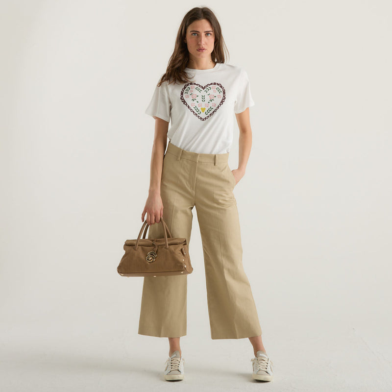 Weekend MaxMara t-shirt bianca stampa grafica cuore