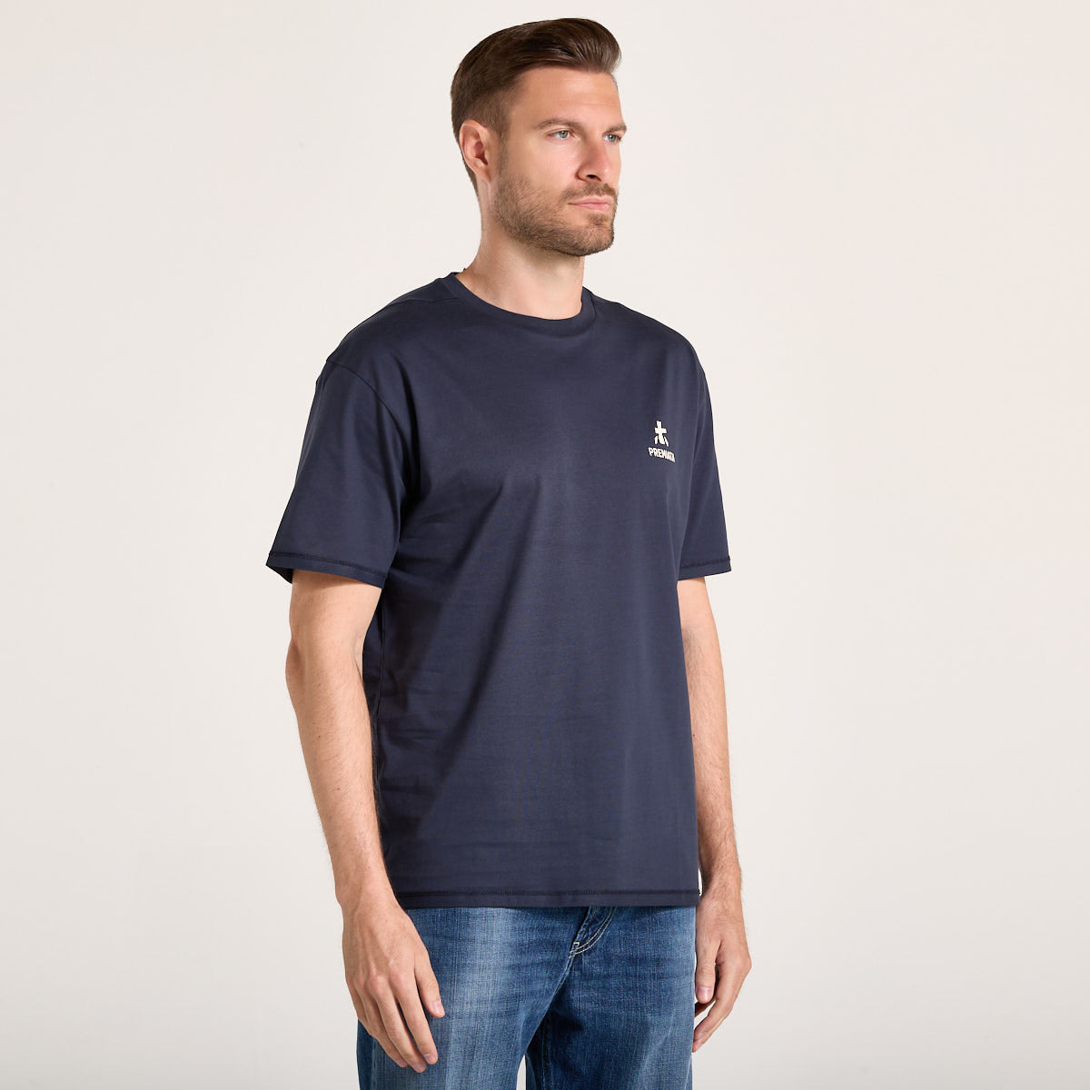 Premiata t-shirt girocollo in tessuto blu